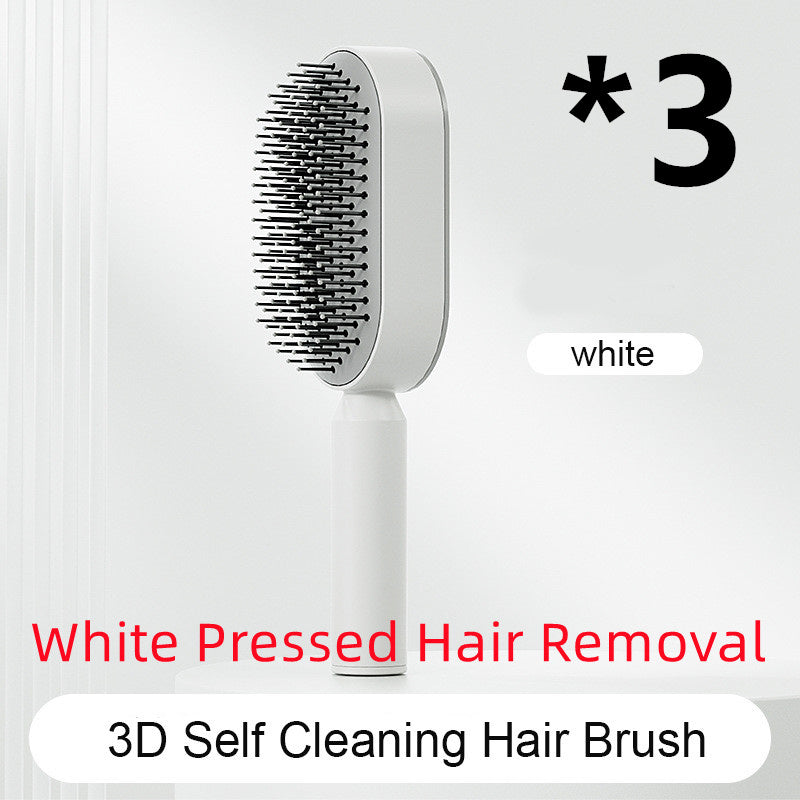 Brosse à cheveux autonettoyante pour femmes Nettoyage à une touche, airbag pour la perte de cheveux, peigne de massage du cuir chevelu, brosse à cheveux antistatique