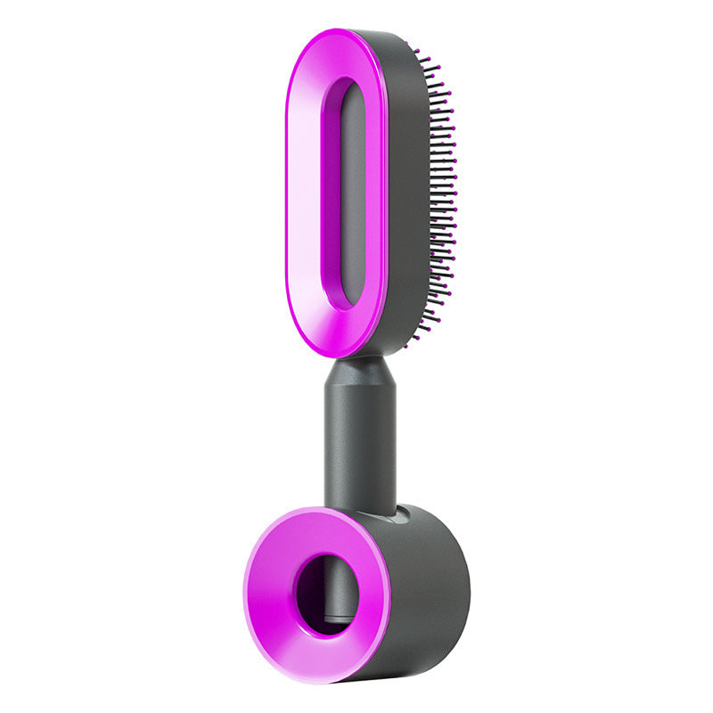 Brosse à cheveux autonettoyante pour femmes Nettoyage à une touche, airbag pour la perte de cheveux, peigne de massage du cuir chevelu, brosse à cheveux antistatique