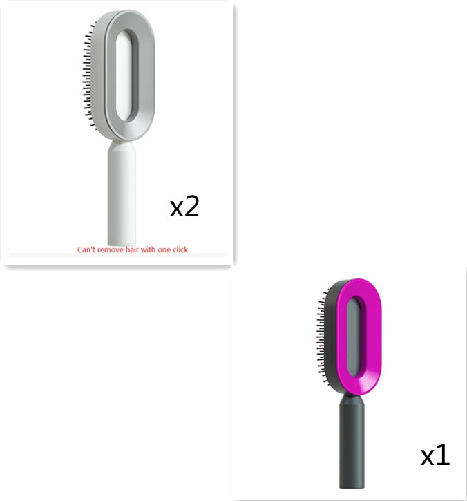 Brosse à cheveux autonettoyante pour femmes Nettoyage à une touche, airbag pour la perte de cheveux, peigne de massage du cuir chevelu, brosse à cheveux antistatique