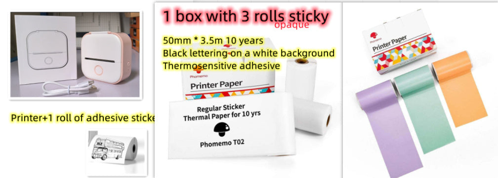 Mini imprimante d'étiquettes thermique portable Imprimante photo domestique Imprimante  Mini imprimante d'étiquettes compatible Bluetooth Étiquette de prix