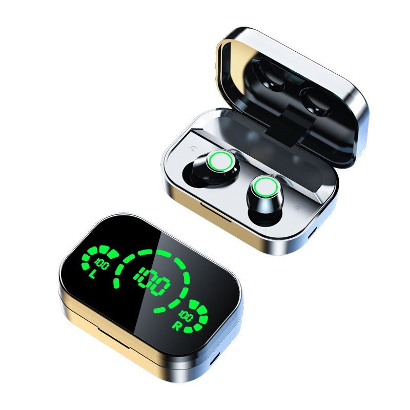 Casque sans fil compatible Bluetooth TWS Grand écran Affichage numérique intelligent Lumière de respiration intra-auriculaire