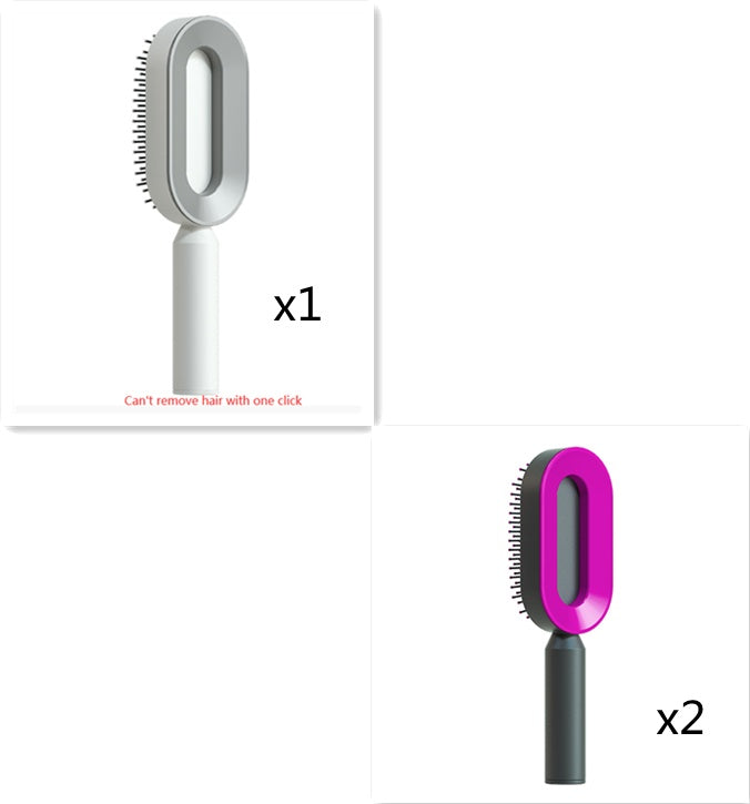 Brosse à cheveux autonettoyante pour femmes Nettoyage à une touche, airbag pour la perte de cheveux, peigne de massage du cuir chevelu, brosse à cheveux antistatique