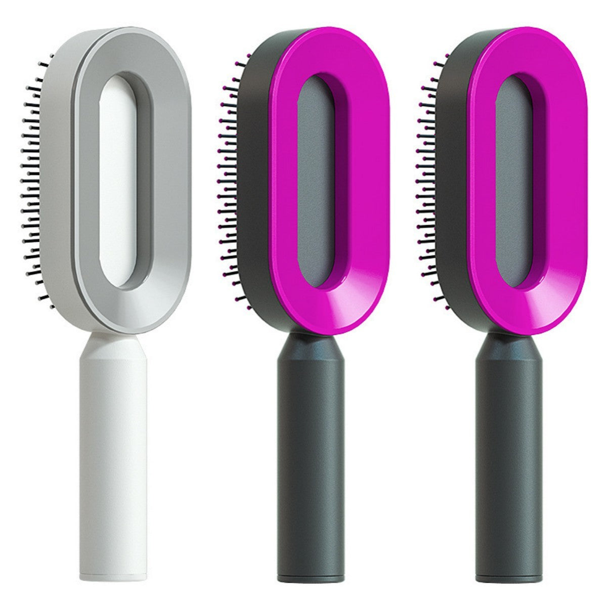 Brosse à cheveux autonettoyante pour femmes Nettoyage à une touche, airbag pour la perte de cheveux, peigne de massage du cuir chevelu, brosse à cheveux antistatique
