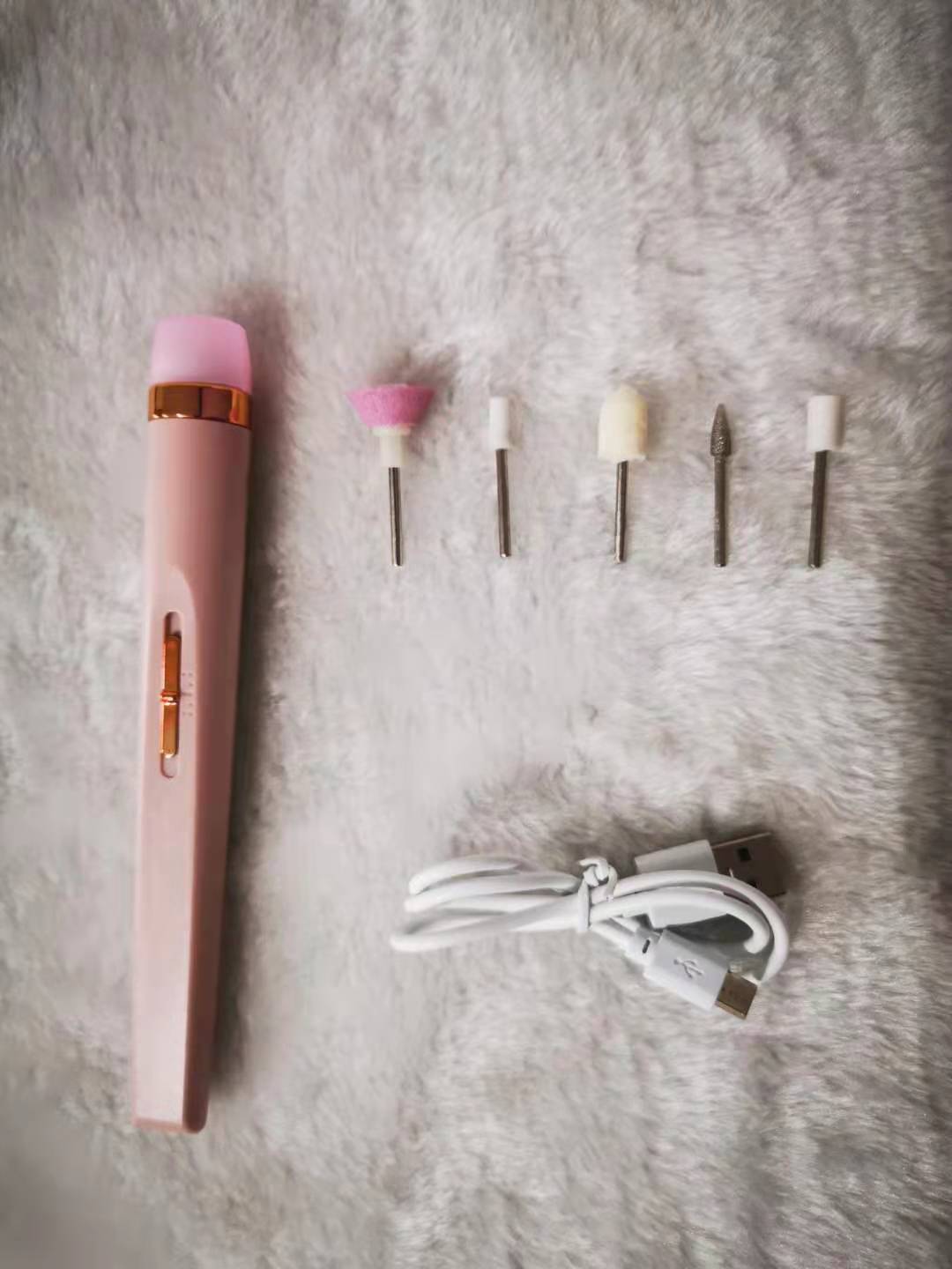 Ensemble de machine de manucure 5 en 1, perceuse à ongles électrique, sans fil, USB, rechargeable avec couteaux LED, moulin pour accessoire de pédicure de manucure