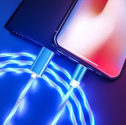 Compatible avec Apple, Câble de ligne de données Streamer magnétique Flowing Light pour Iphone Android Typec