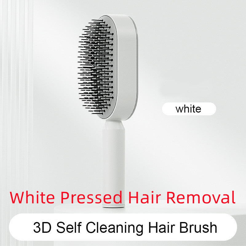 Brosse à cheveux autonettoyante pour femmes Nettoyage à une touche, airbag pour la perte de cheveux, peigne de massage du cuir chevelu, brosse à cheveux antistatique