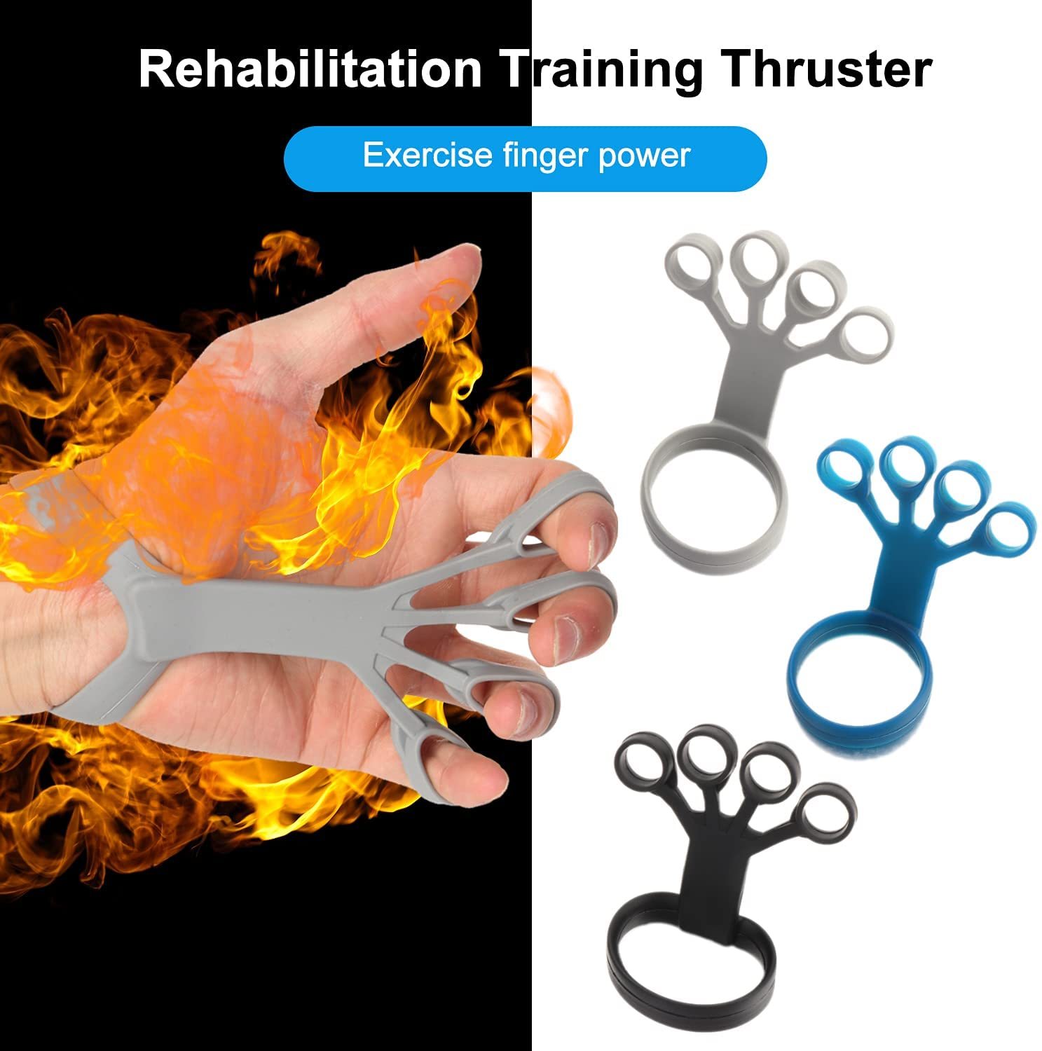 Dispositif de préhension en silicone Stretcher d'exercice au doigt Arthritis Hand Grip Trainer Renforcer l'entraînement de réadaptation pour soulager la douleur