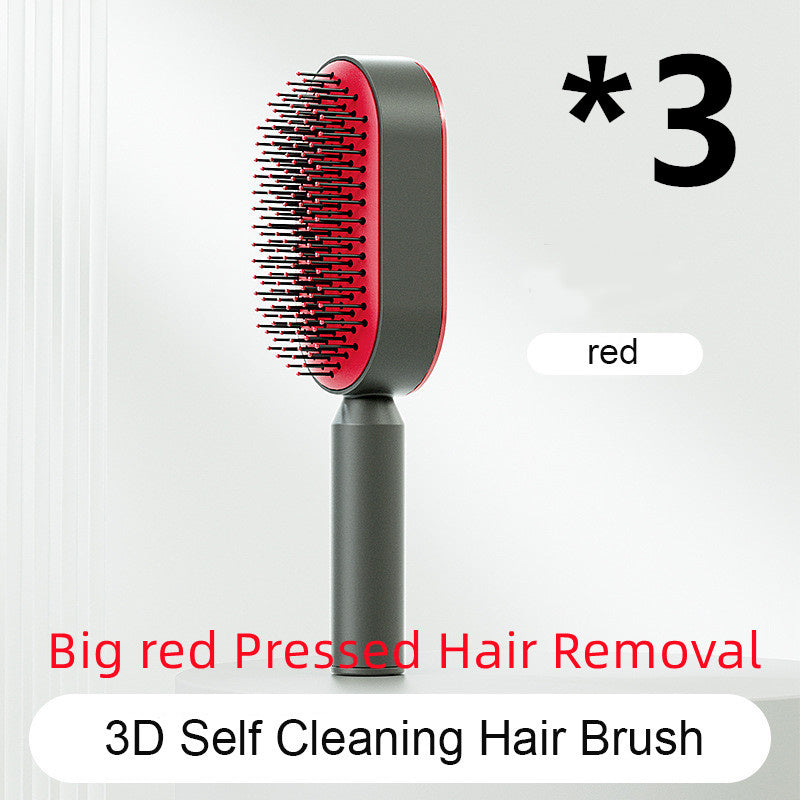 Brosse à cheveux autonettoyante pour femmes Nettoyage à une touche, airbag pour la perte de cheveux, peigne de massage du cuir chevelu, brosse à cheveux antistatique