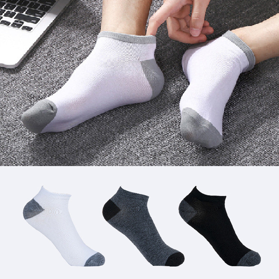 Chaussettes Basse Simple Noir Blanc Gris Bateau Absorbant La Transpiration