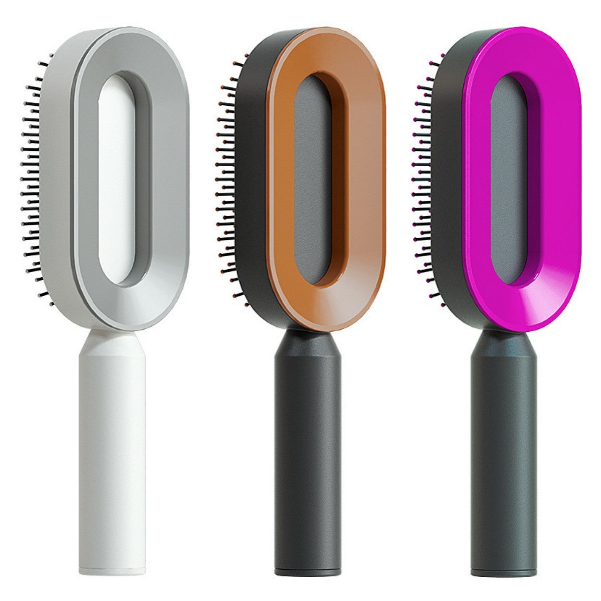 Brosse à cheveux autonettoyante pour femmes Nettoyage à une touche, airbag pour la perte de cheveux, peigne de massage du cuir chevelu, brosse à cheveux antistatique
