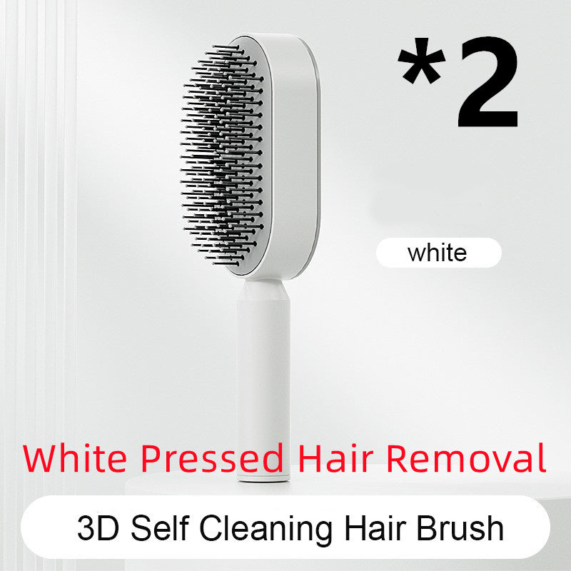 Brosse à cheveux autonettoyante pour femmes Nettoyage à une touche, airbag pour la perte de cheveux, peigne de massage du cuir chevelu, brosse à cheveux antistatique