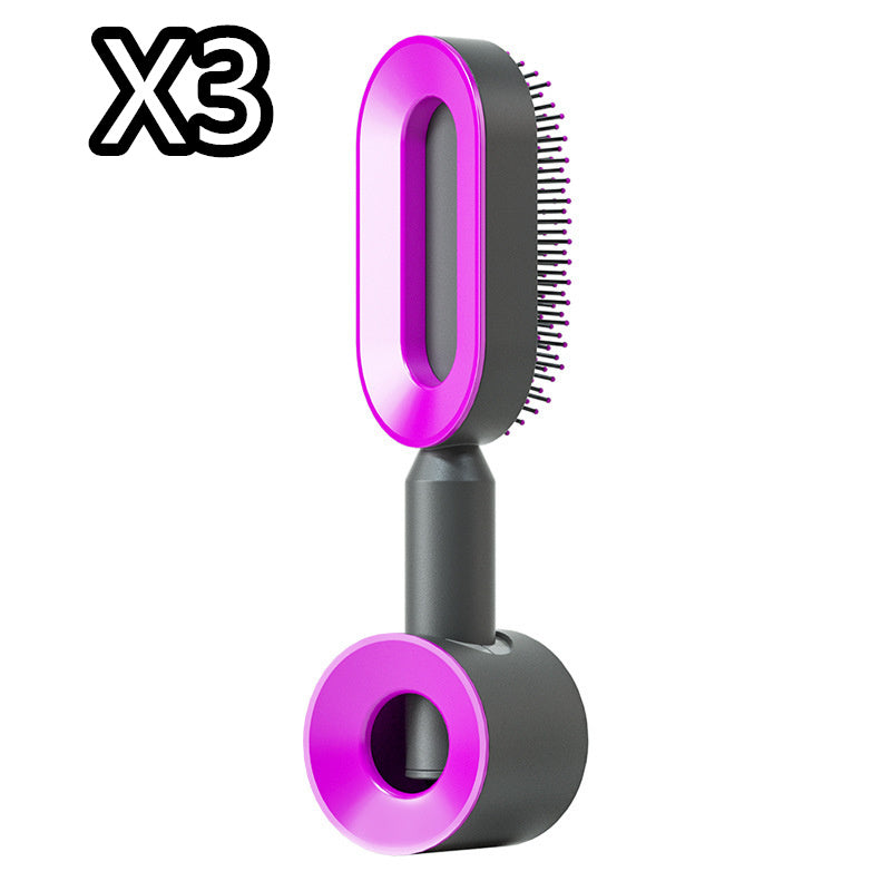 Brosse à cheveux autonettoyante pour femmes Nettoyage à une touche, airbag pour la perte de cheveux, peigne de massage du cuir chevelu, brosse à cheveux antistatique