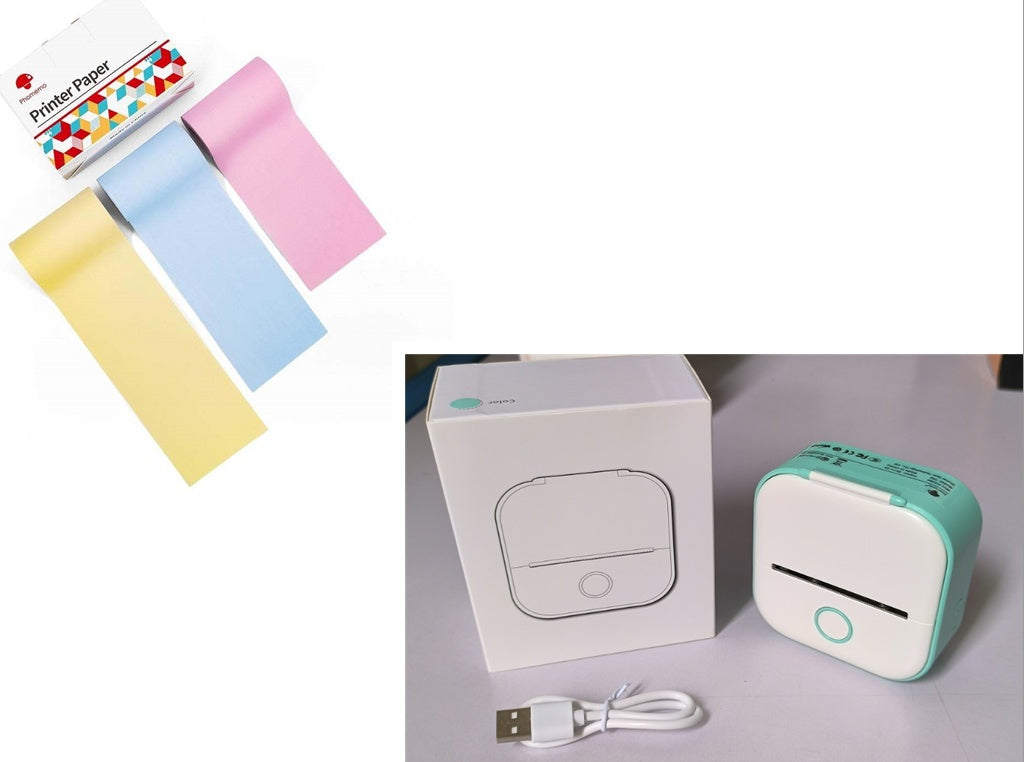 Mini imprimante d'étiquettes thermique portable Imprimante photo domestique Imprimante  Mini imprimante d'étiquettes compatible Bluetooth Étiquette de prix