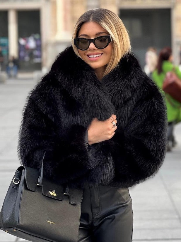 Manteau en peluche d'hiver Mode Épaissir Hauts décontractés à manches longues Vêtements pour femmes