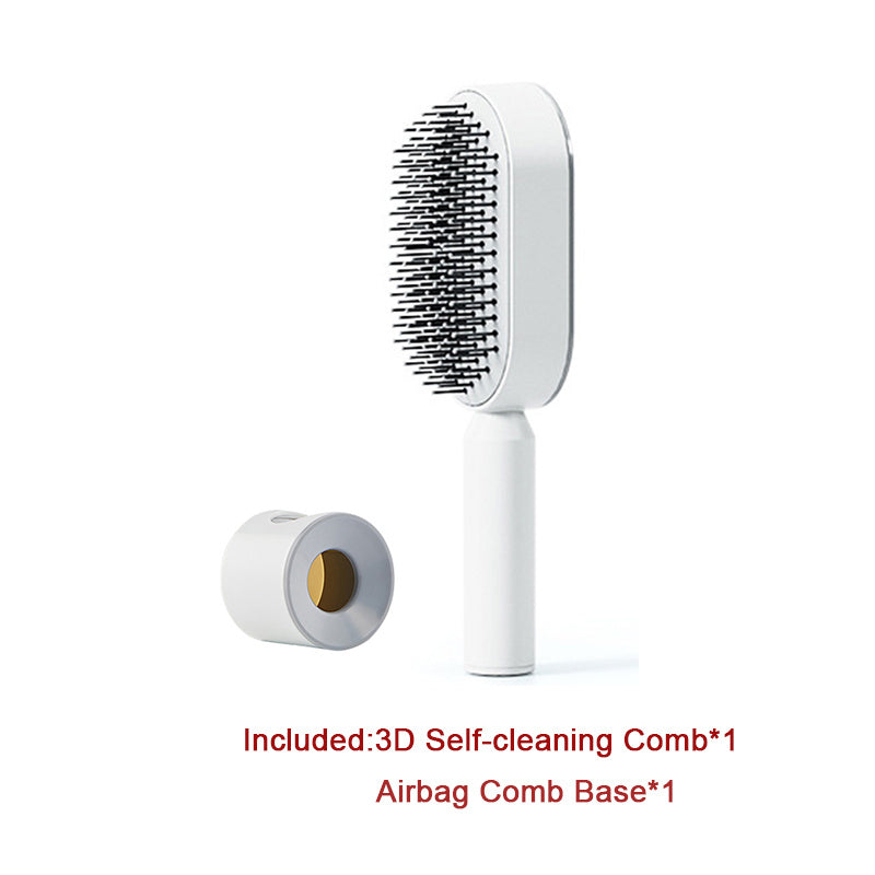 Brosse à cheveux autonettoyante pour femmes Nettoyage à une touche, airbag pour la perte de cheveux, peigne de massage du cuir chevelu, brosse à cheveux antistatique
