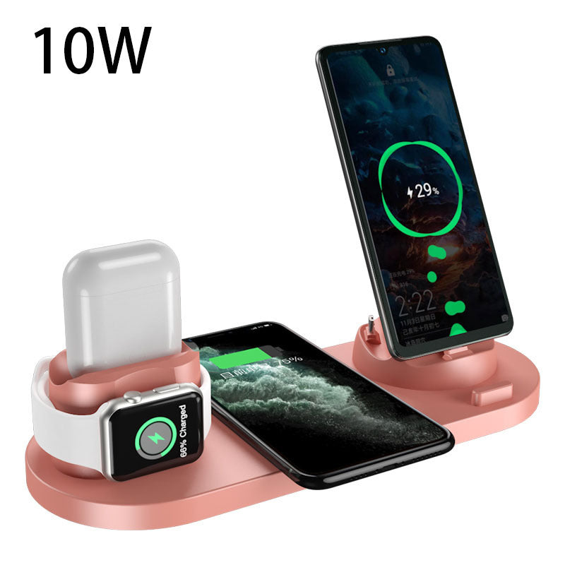 Chargeur sans fil pour iPhone Chargeur rapide pour téléphone Pad de charge rapide pour téléphone Watch Station de quai de charge 6 en 1