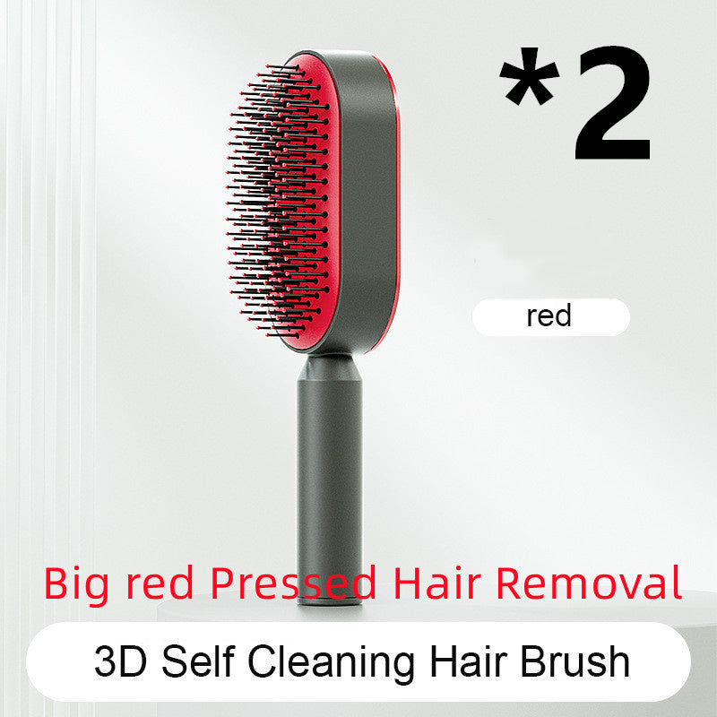 Brosse à cheveux autonettoyante pour femmes Nettoyage à une touche, airbag pour la perte de cheveux, peigne de massage du cuir chevelu, brosse à cheveux antistatique