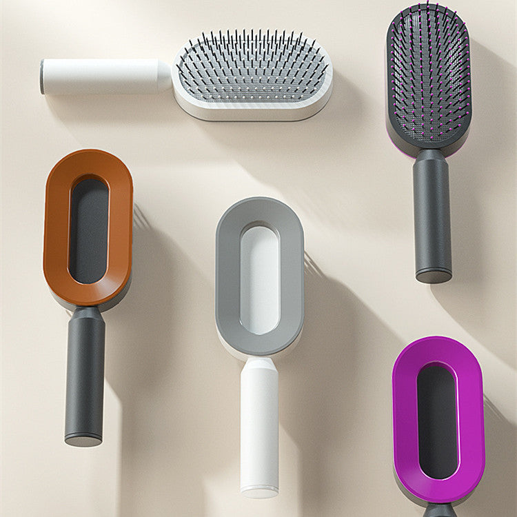 Brosse à cheveux autonettoyante pour femmes Nettoyage à une touche, airbag pour la perte de cheveux, peigne de massage du cuir chevelu, brosse à cheveux antistatique