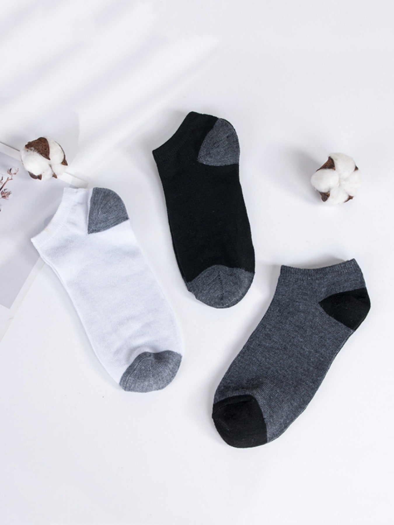 Chaussettes Basse Simple Noir Blanc Gris Bateau Absorbant La Transpiration