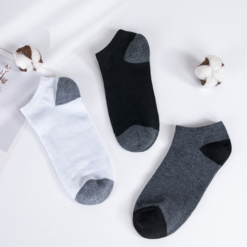 Chaussettes Basse Simple Noir Blanc Gris Bateau Absorbant La Transpiration