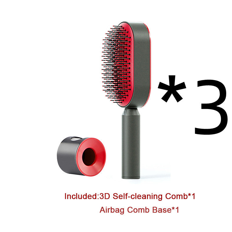 Brosse à cheveux autonettoyante pour femmes Nettoyage à une touche, airbag pour la perte de cheveux, peigne de massage du cuir chevelu, brosse à cheveux antistatique