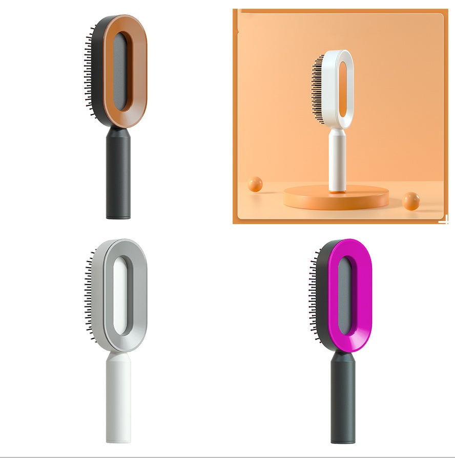 Brosse à cheveux autonettoyante pour femmes Nettoyage à une touche, airbag pour la perte de cheveux, peigne de massage du cuir chevelu, brosse à cheveux antistatique
