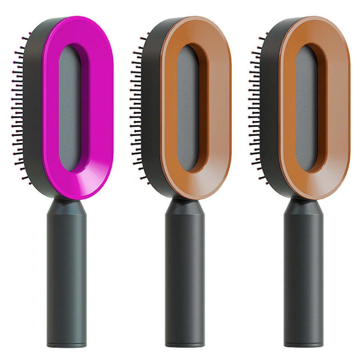 Brosse à cheveux autonettoyante pour femmes Nettoyage à une touche, airbag pour la perte de cheveux, peigne de massage du cuir chevelu, brosse à cheveux antistatique