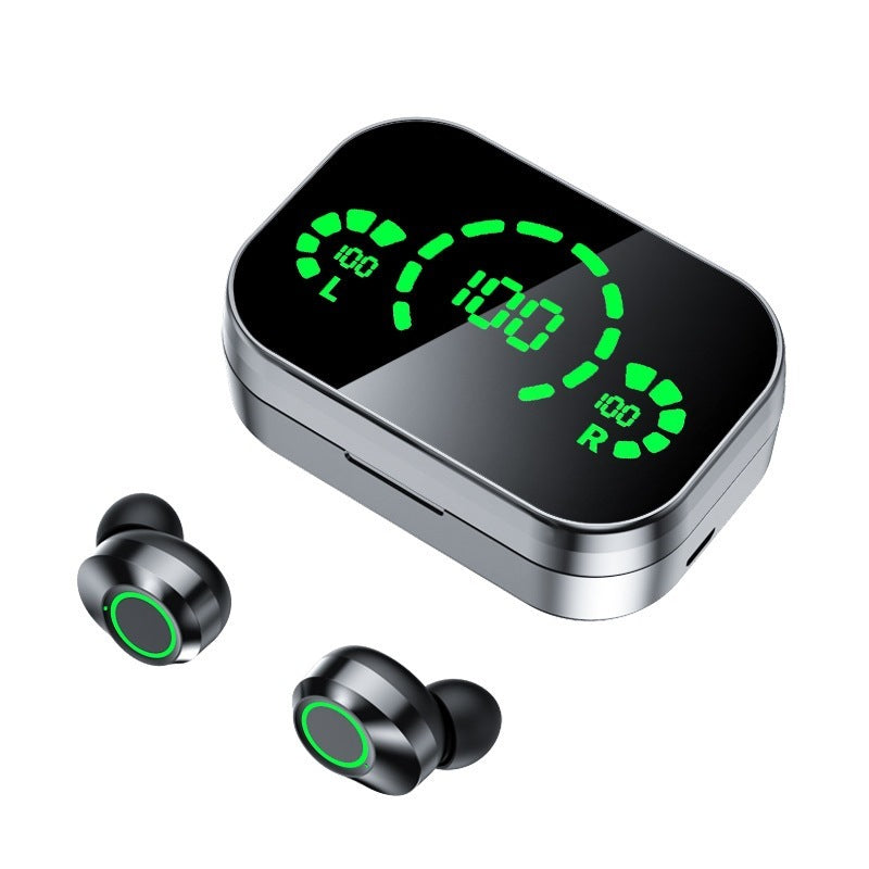 Casque sans fil compatible Bluetooth TWS Grand écran Affichage numérique intelligent Lumière de respiration intra-auriculaire