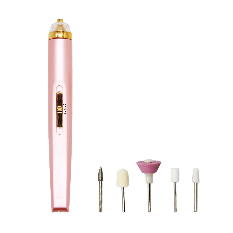Ensemble de machine de manucure 5 en 1, perceuse à ongles électrique, sans fil, USB, rechargeable avec couteaux LED, moulin pour accessoire de pédicure de manucure