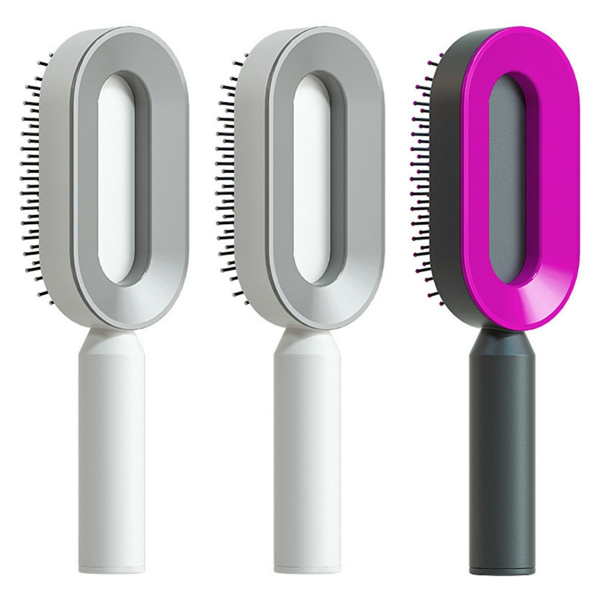 Brosse à cheveux autonettoyante pour femmes Nettoyage à une touche, airbag pour la perte de cheveux, peigne de massage du cuir chevelu, brosse à cheveux antistatique