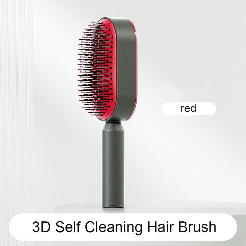 Brosse à cheveux autonettoyante pour femmes Nettoyage à une touche, airbag pour la perte de cheveux, peigne de massage du cuir chevelu, brosse à cheveux antistatique