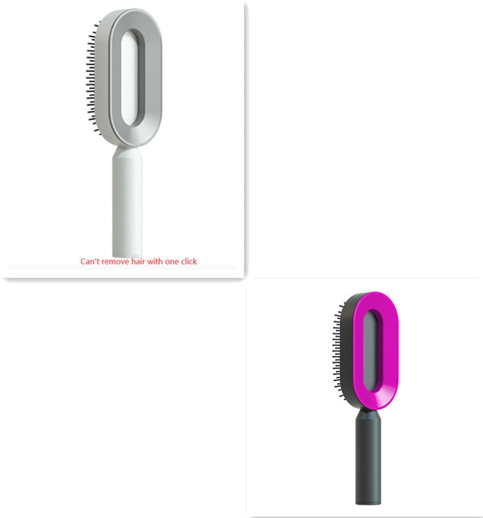 Brosse à cheveux autonettoyante pour femmes Nettoyage à une touche, airbag pour la perte de cheveux, peigne de massage du cuir chevelu, brosse à cheveux antistatique