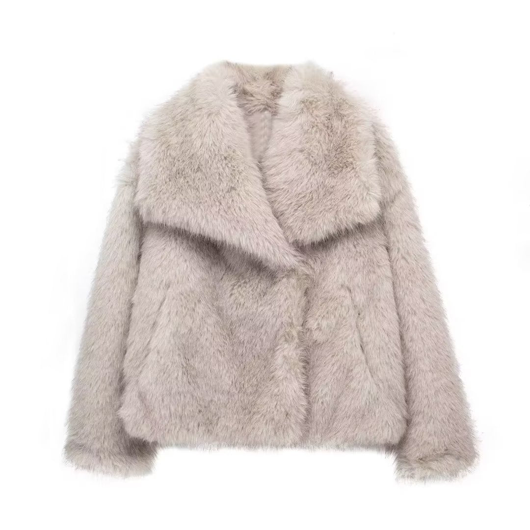 Manteau en peluche d'hiver Mode Épaissir Hauts décontractés à manches longues Vêtements pour femmes