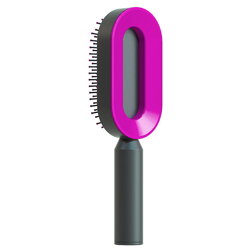 Brosse à cheveux autonettoyante pour femmes Nettoyage à une touche, airbag pour la perte de cheveux, peigne de massage du cuir chevelu, brosse à cheveux antistatique