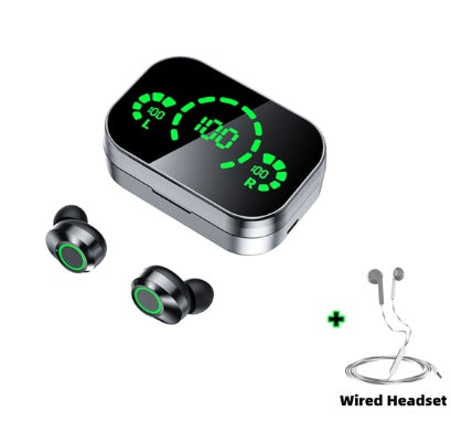 Casque sans fil compatible Bluetooth TWS Grand écran Affichage numérique intelligent Lumière de respiration intra-auriculaire